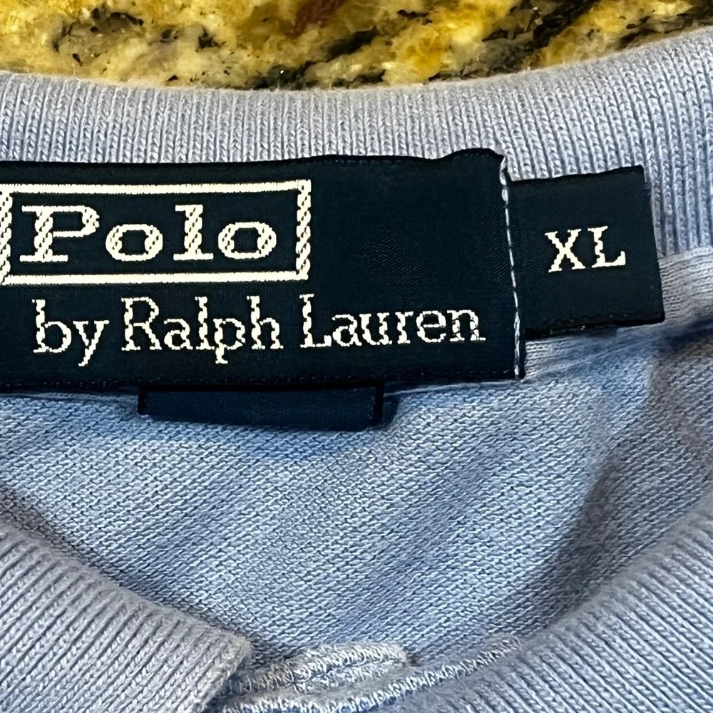 Polo Ralph Lauren‎ Mens XL Blue Pique Short Sleeve Pony Logo Polo Shirt